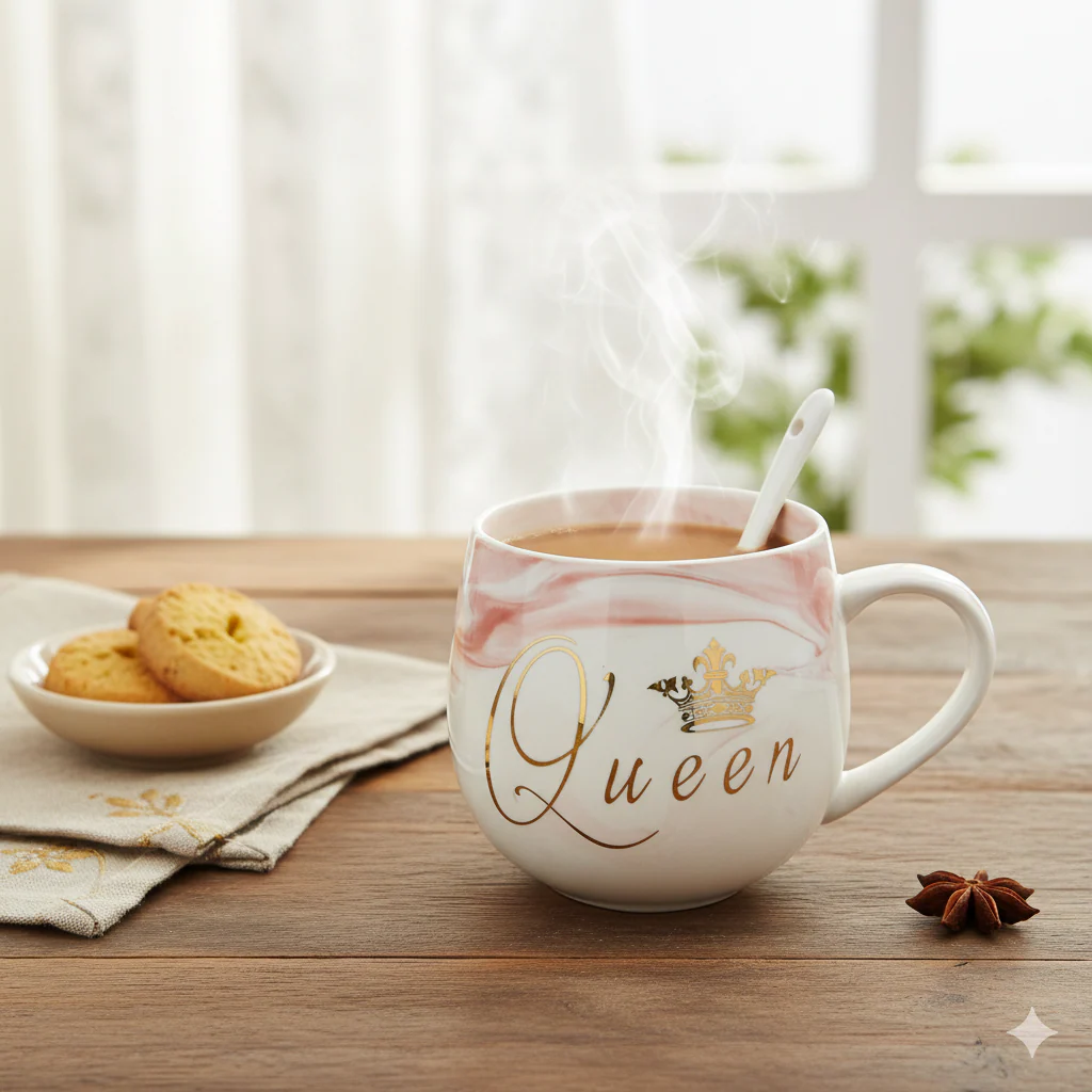 King & Queen Marble-Style Couple Mug Set - Image 8