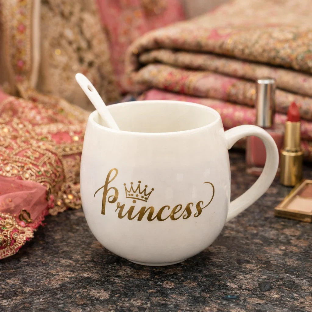Prince & Princess Couple Mug Set with Spoons and Gift Box - Image 6