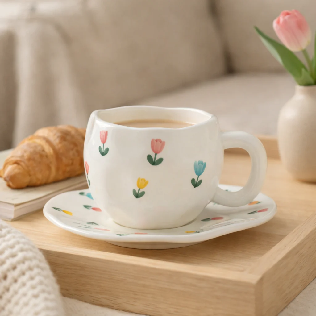 Pinterest-Inspired 300ml Ceramic Coffee Cup (300ml) - Image 6