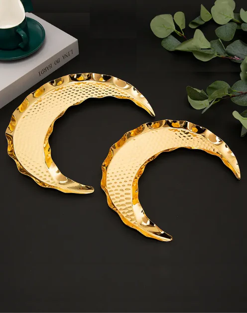 Crescent Sparkle Moon Metal Tray - Image 3