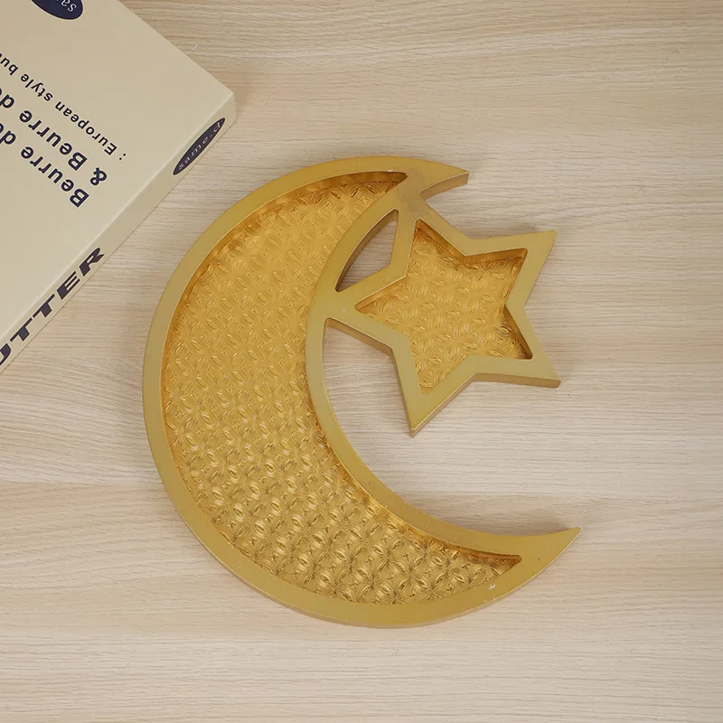 Foil Shiny Wooden Arc Serving Platter - Image 3
