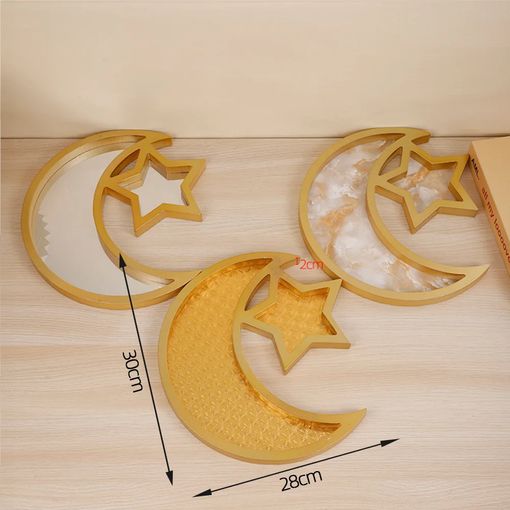 Foil Shiny Wooden Arc Serving Platter - Image 5