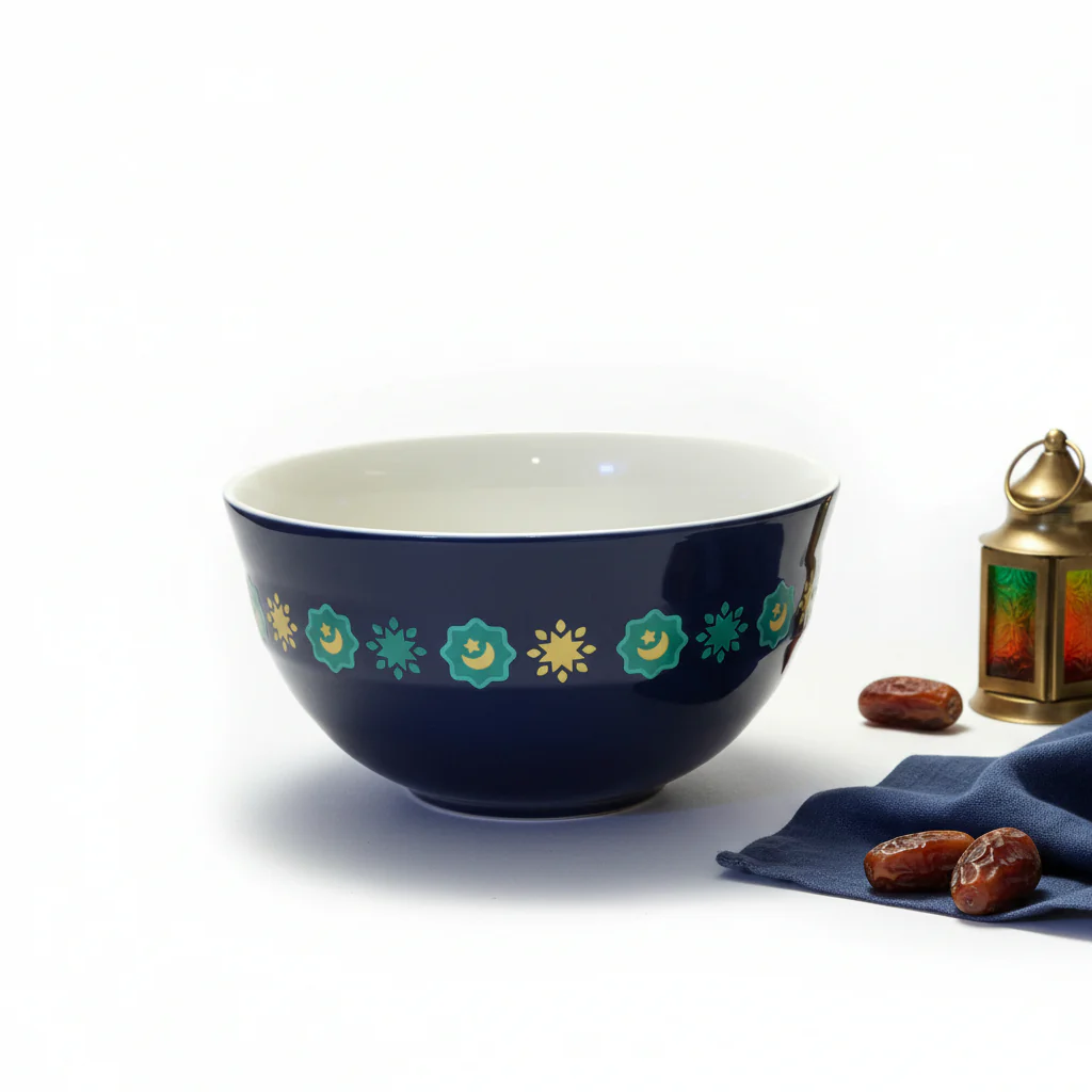 Ramadan Crescent & Star Ceramic Bowl - Image 3