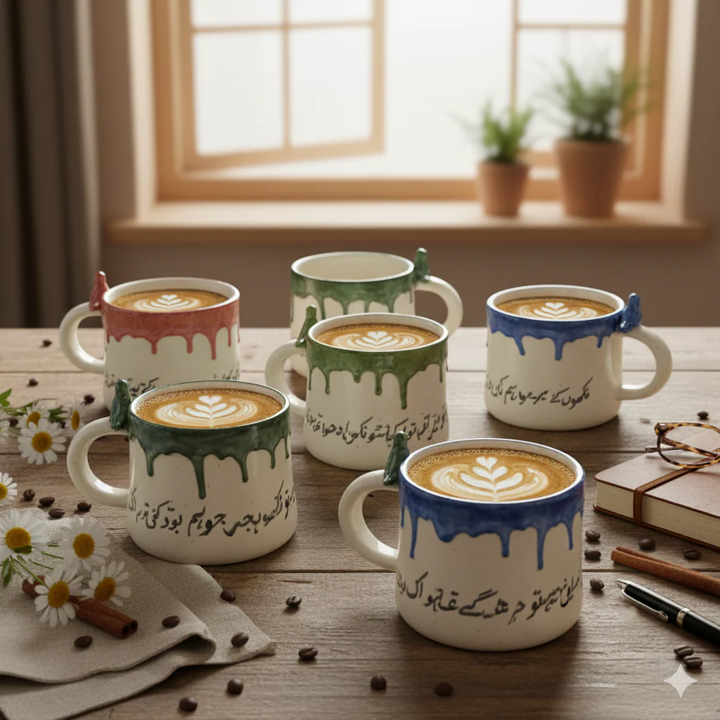 Artisan Handmade Mug with Urdu Typography - Image 3