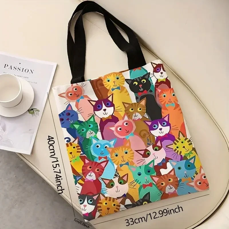 Cat Mom- Multipurpose Canvas Tote Bag - Image 2