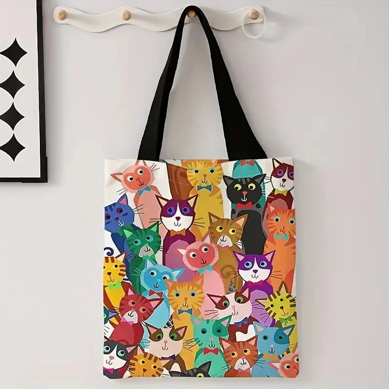 Cat Mom- Multipurpose Canvas Tote Bag - Image 4