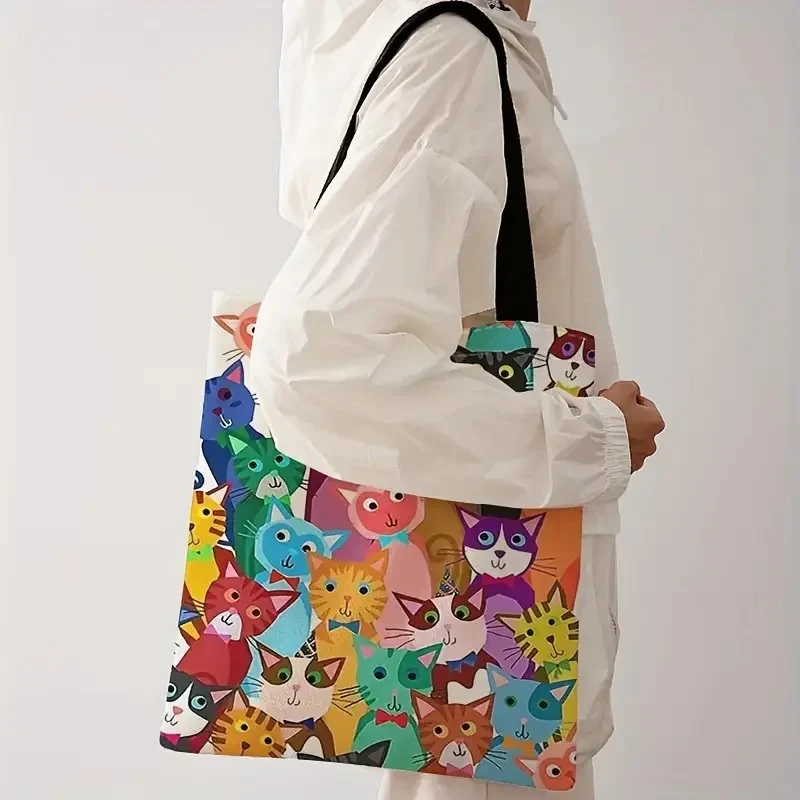 Cat Mom- Multipurpose Canvas Tote Bag - Image 5