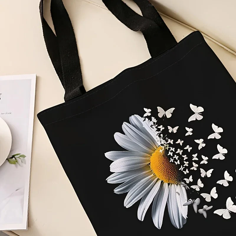 Daisy Butterflies- Multipurpose Canvas Tote Bag - Image 2