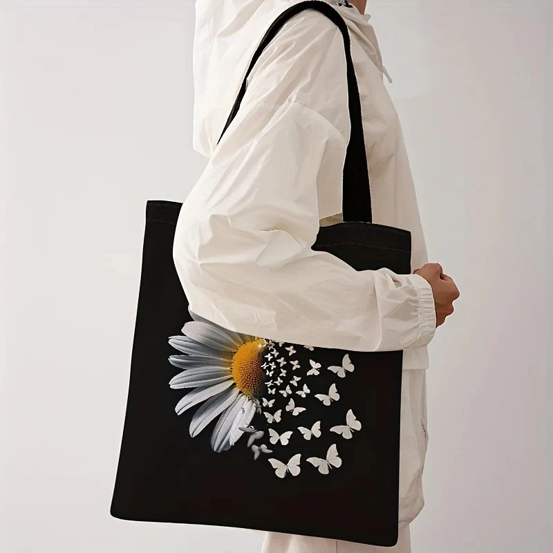 Daisy Butterflies- Multipurpose Canvas Tote Bag - Image 4