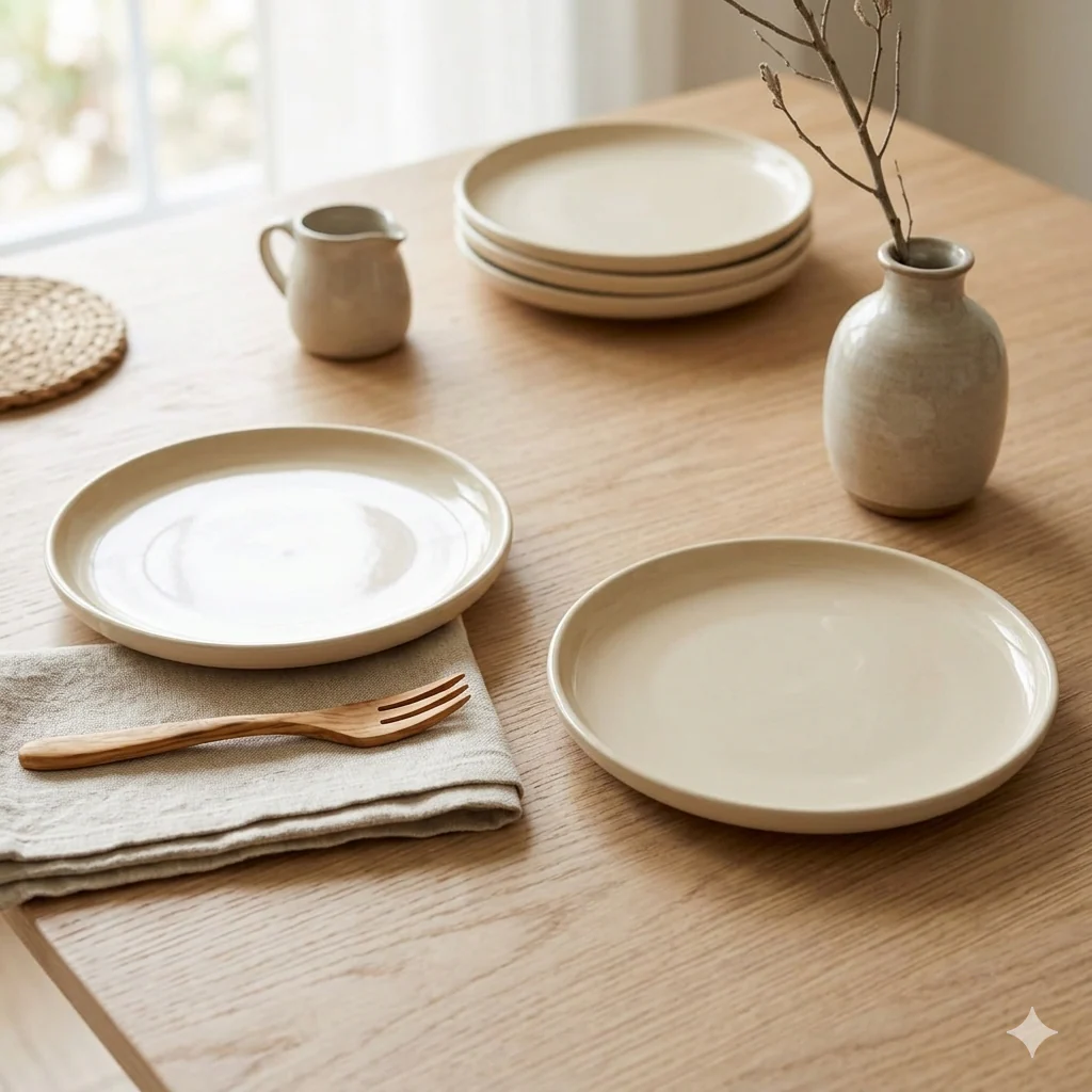 Minimalist Cream Dinner Platter (10 inch) - Image 3