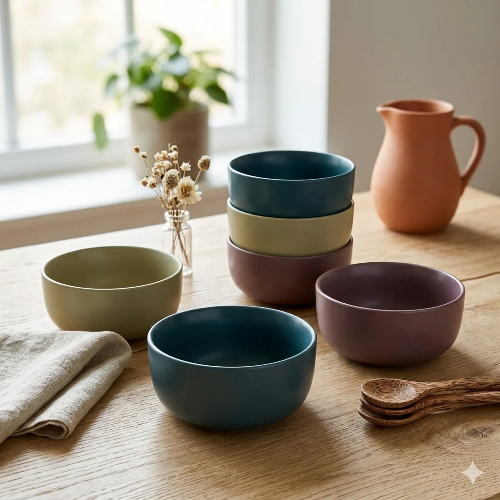 Modern Ceramic Serving Bowl (7 inches) - Image 3