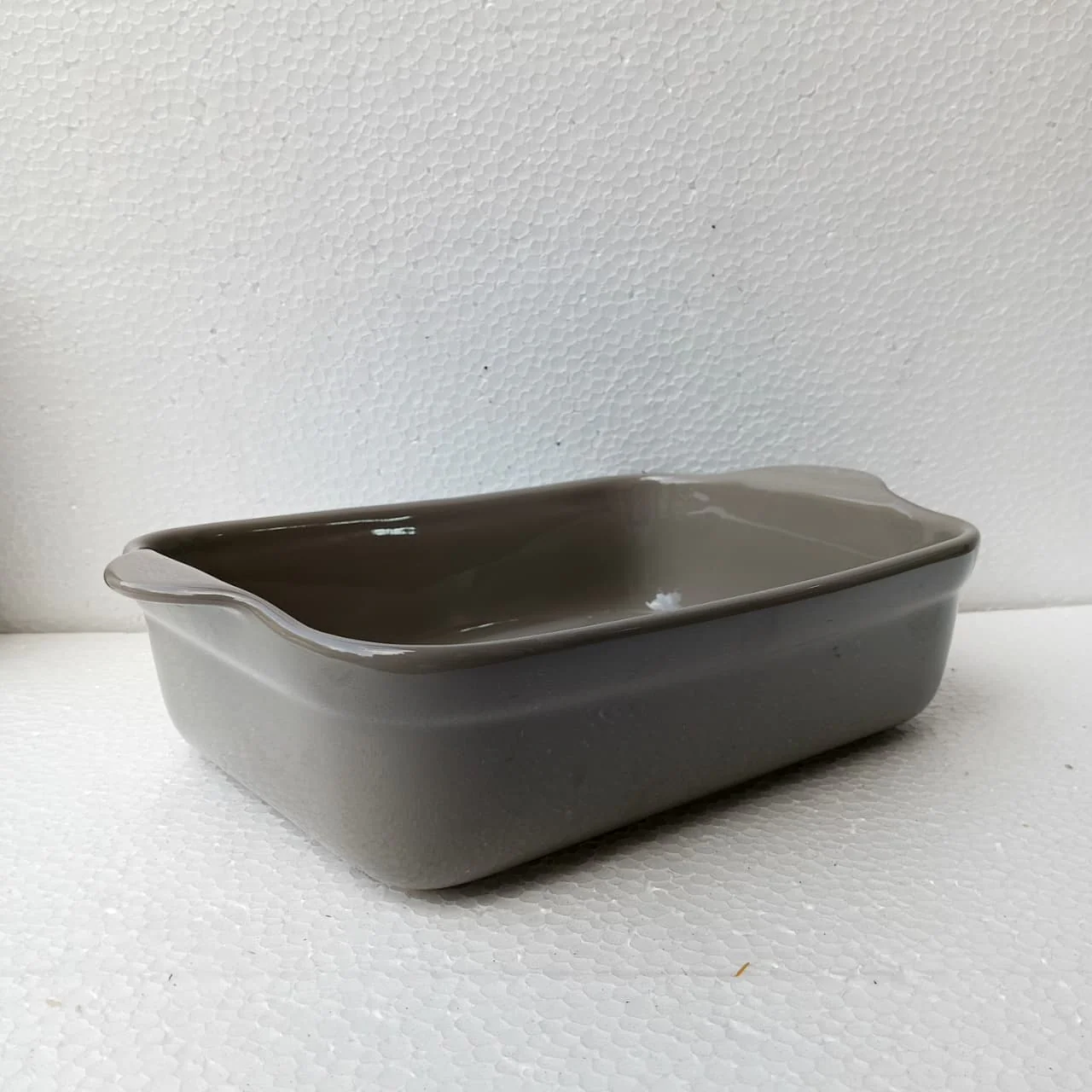 Taupe Rectangular Ceramic Baking Dish with Handles - Image 4