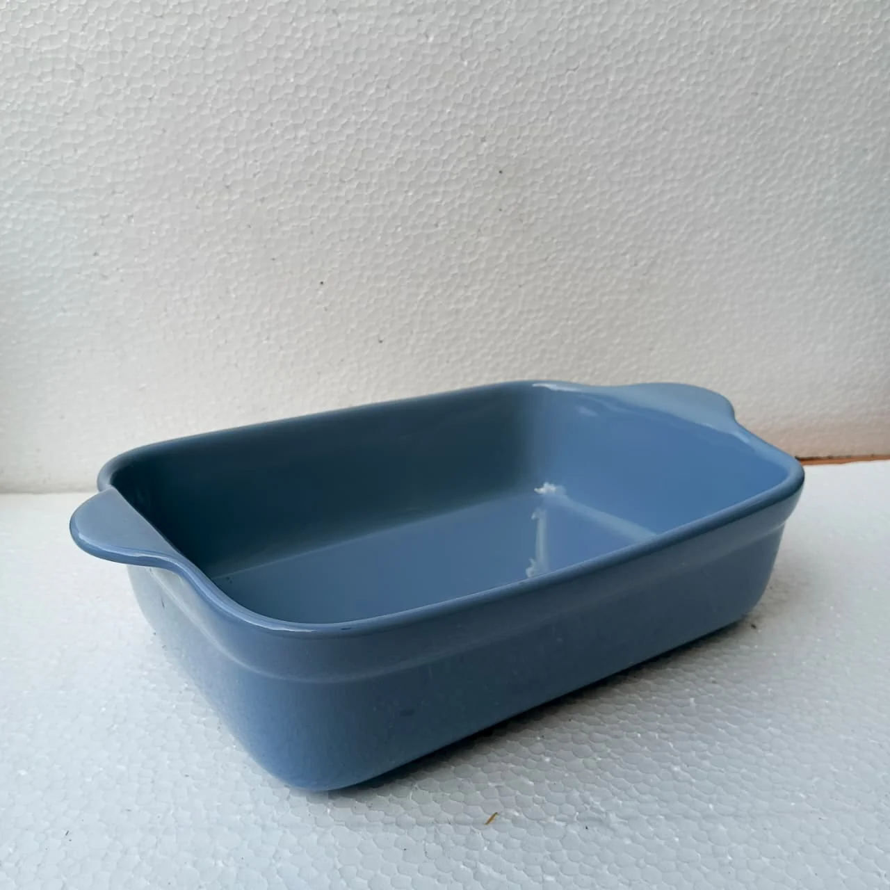 Taupe Rectangular Ceramic Baking Dish with Handles - Image 5