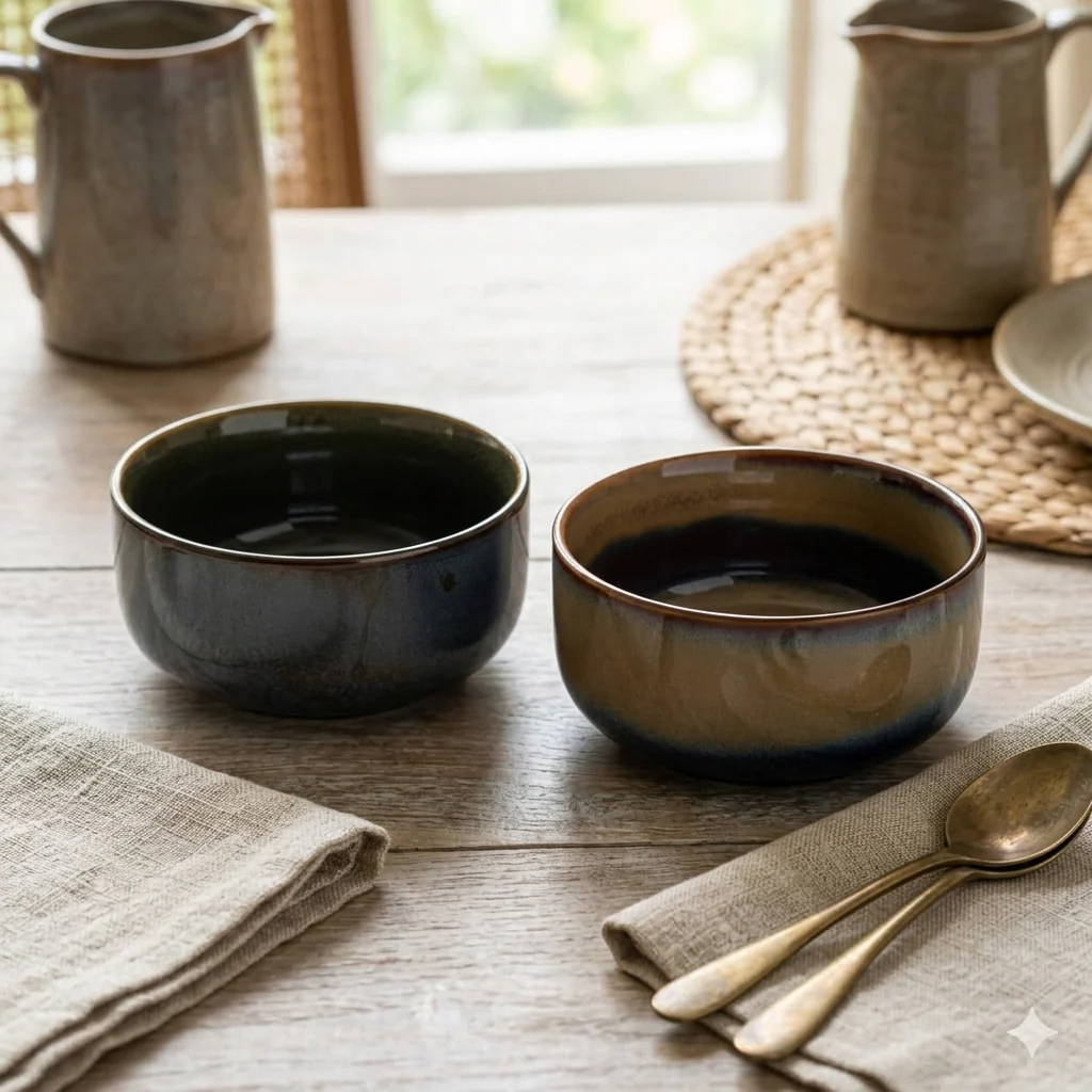 Reactive Glaze Ceramic Bowl (5 inch) - Image 3