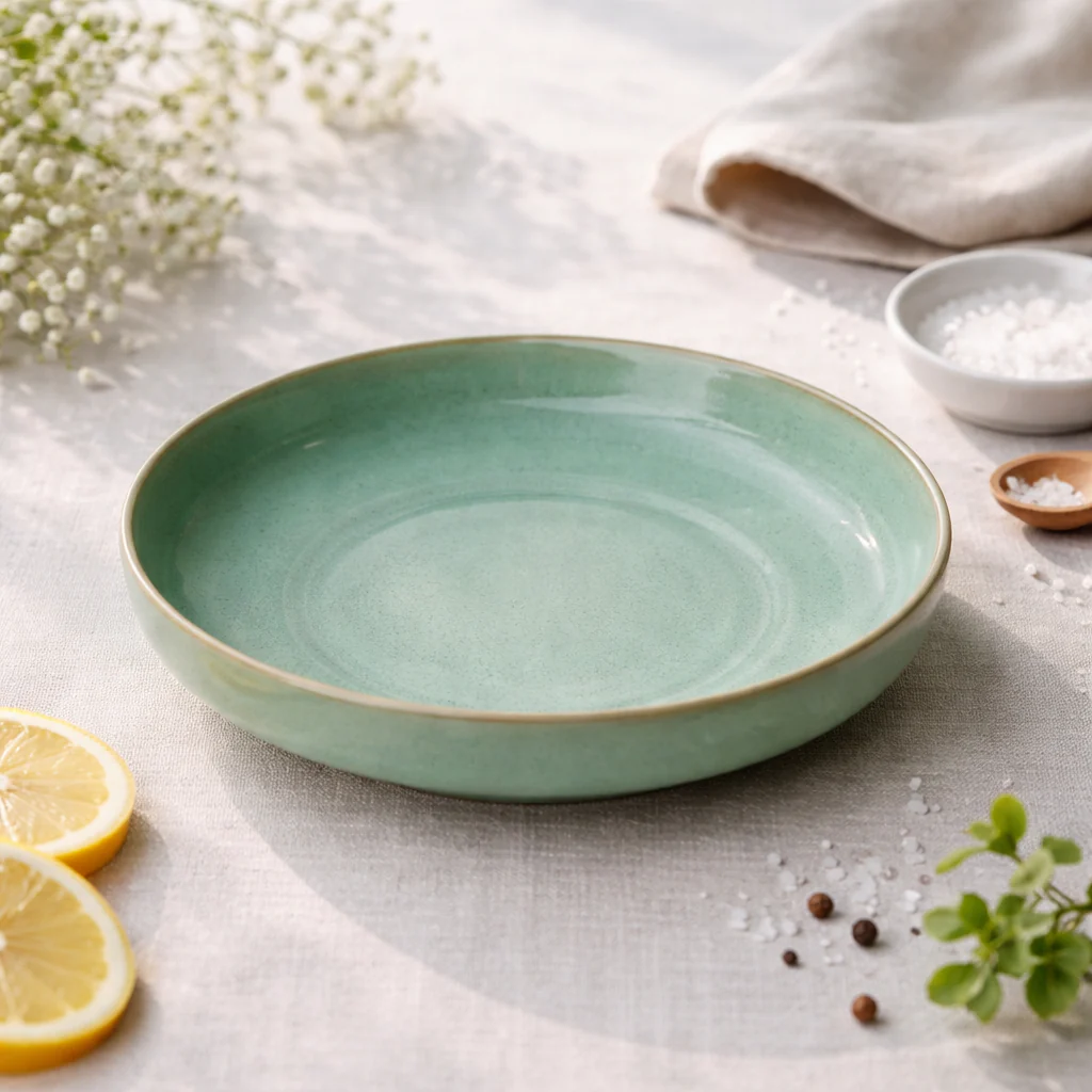 Sage Green Ceramic Pasta Bowl (8.5 Inch) - Image 2