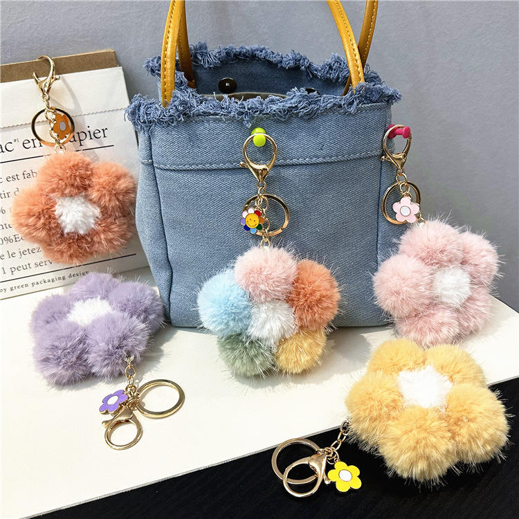 Handmade Plush Flower Keychain Charm - Image 5