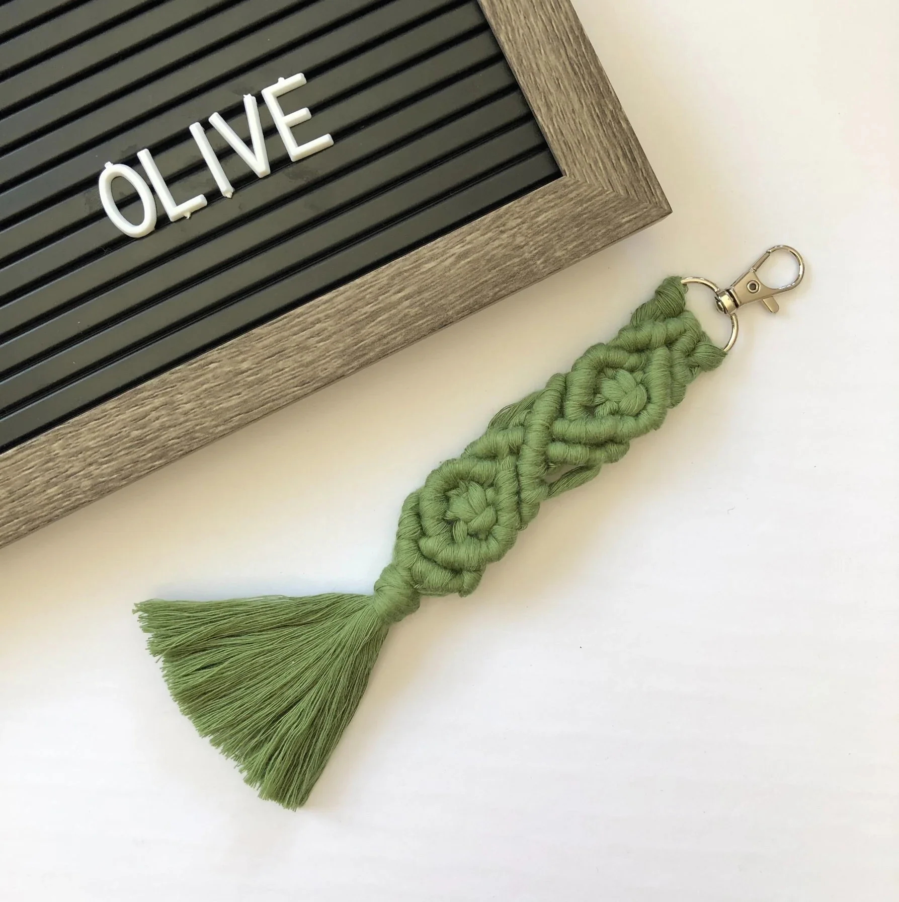 Handmade Macramé Woven Tassel Keychain - Image 13