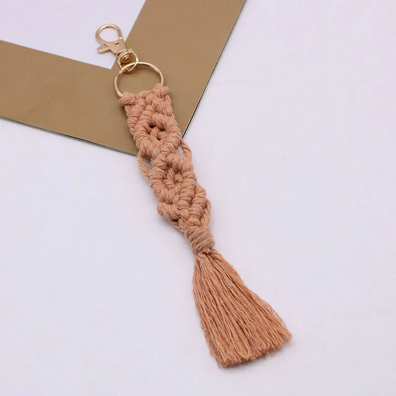 Handmade Macramé Woven Tassel Keychain - Image 2
