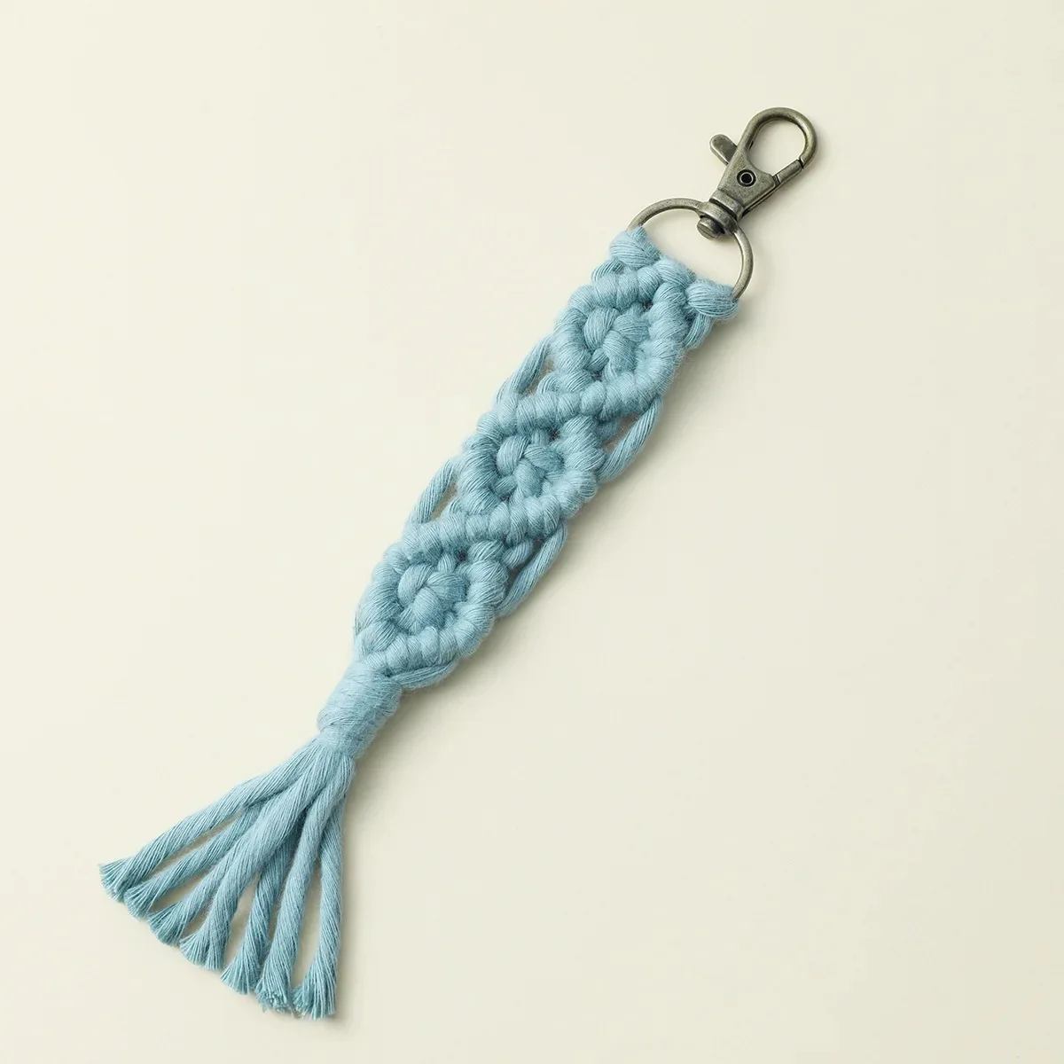 Handmade Macramé Woven Tassel Keychain - Image 4