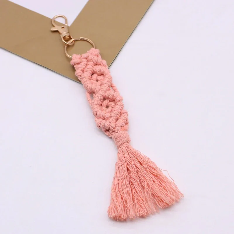 Handmade Macramé Woven Tassel Keychain - Image 6