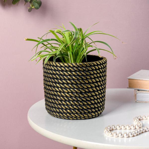 Golden Rope Pattern Plant Pot - Image 10
