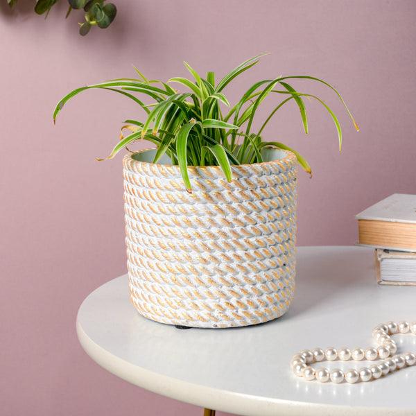 Golden Rope Pattern Plant Pot - Image 11