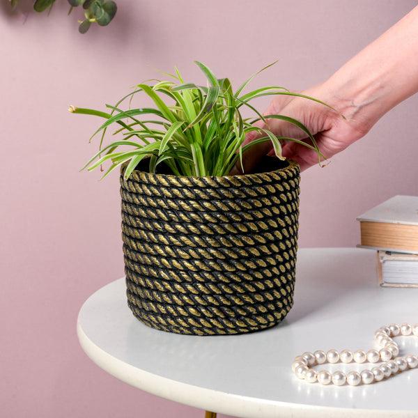 Golden Rope Pattern Plant Pot - Image 12