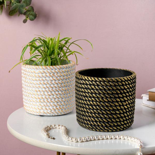 Golden Rope Pattern Plant Pot - Image 14