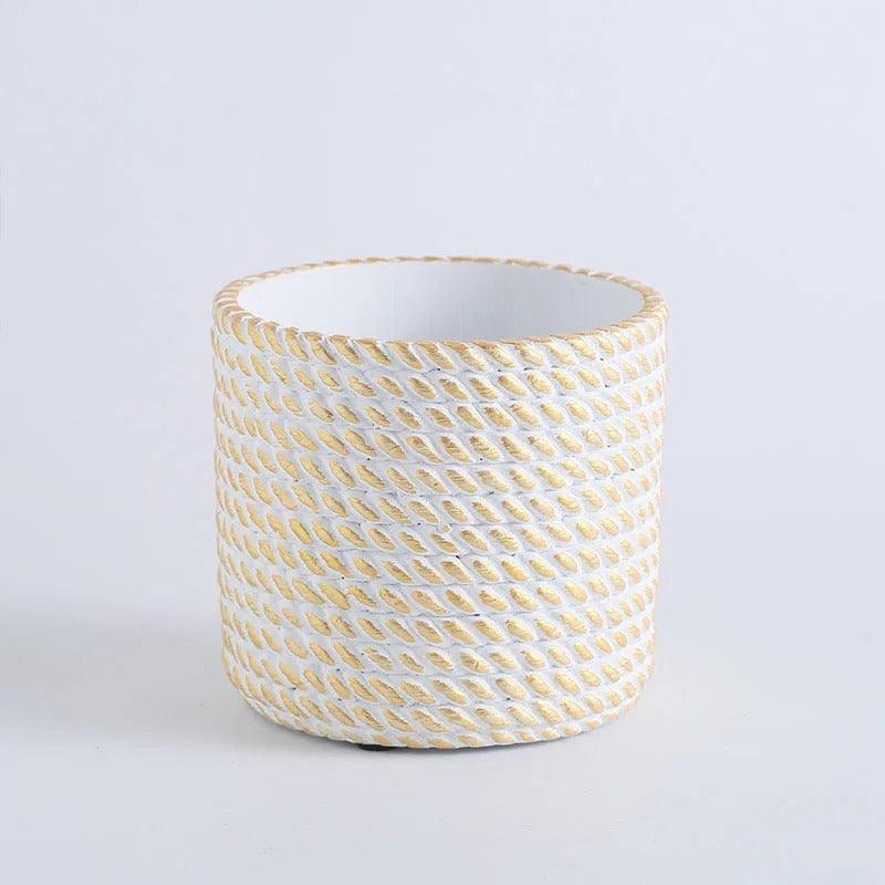 Golden Rope Pattern Plant Pot - Image 3