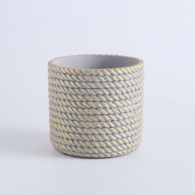 Golden Rope Pattern Plant Pot - Image 8