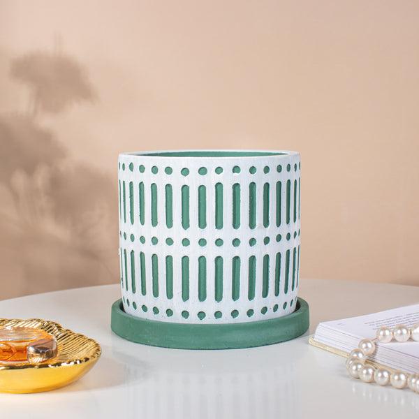 Green Geometric Plant Pot - Image 3
