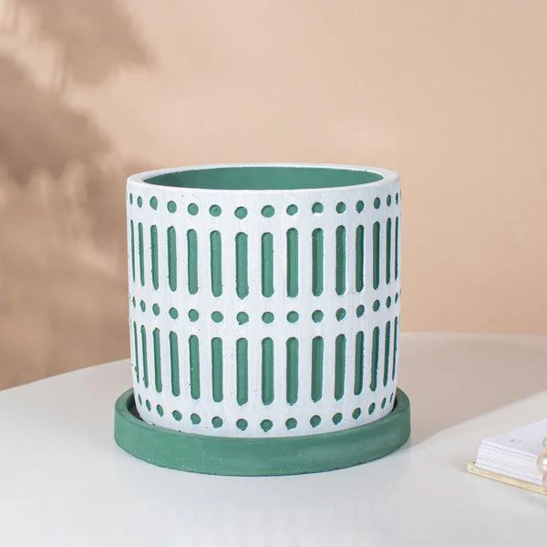 Green Geometric Plant Pot - Image 6