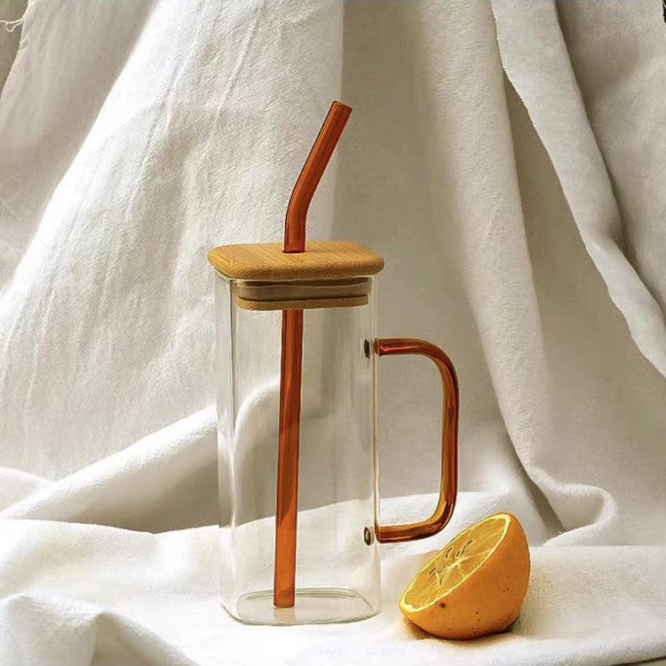 Glass Cup with Bamboo Lid (450ml) - Image 4