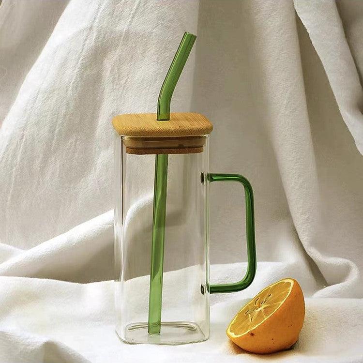 Glass Cup with Bamboo Lid (450ml) - Image 6