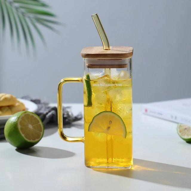 Glass Cup with Bamboo Lid (450ml) - Image 7
