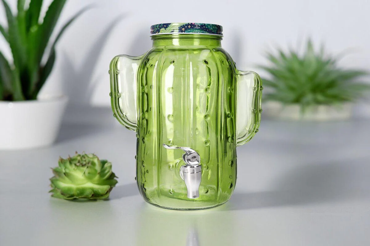 Cactus-Shaped Glass Drink Dispenser with Tap (3.5L) - Image 8