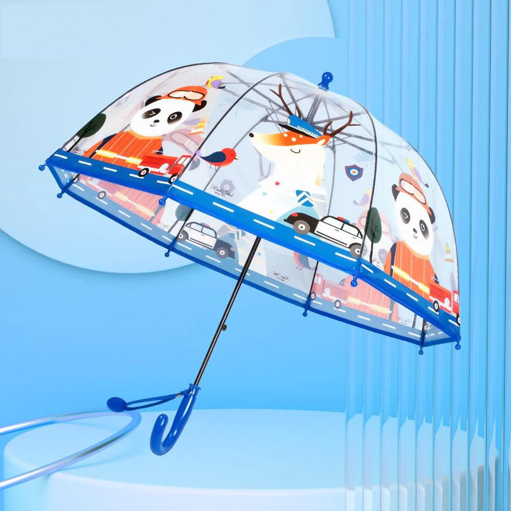 Kids Clear Dome Umbrella with Fun Animal Prints - Image 11
