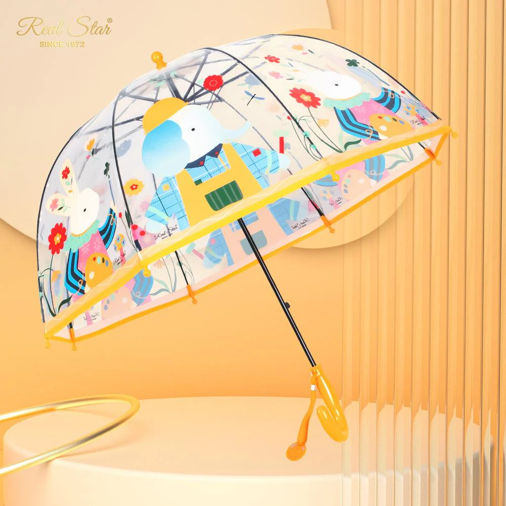 Kids Clear Dome Umbrella with Fun Animal Prints - Image 3