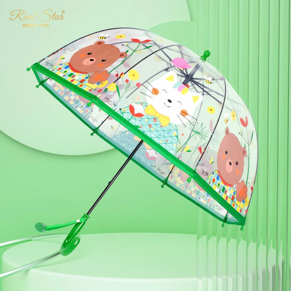 Kids Clear Dome Umbrella with Fun Animal Prints - Image 4