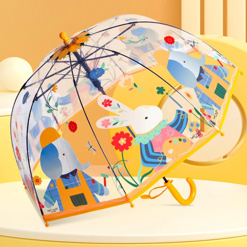 Kids Clear Dome Umbrella with Fun Animal Prints - Image 9
