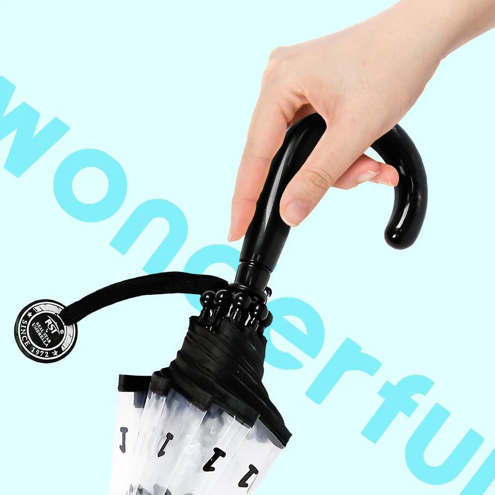 Kids Clear Umbrella with Black Numeral Print - Image 10