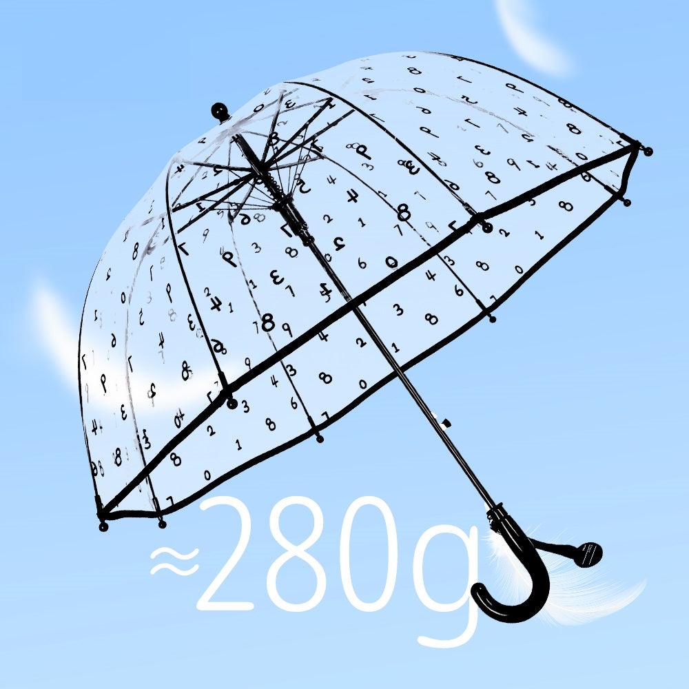 Kids Clear Umbrella with Black Numeral Print - Image 4