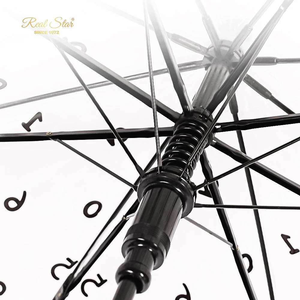Kids Clear Umbrella with Black Numeral Print - Image 5