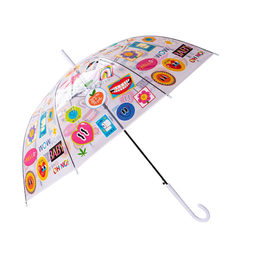 Sticker Print Transparent Umbrella - Image 5