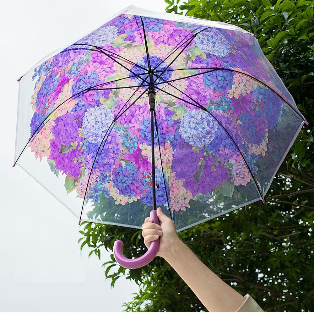 Hydrangea Transparent Umbrella - Image 4