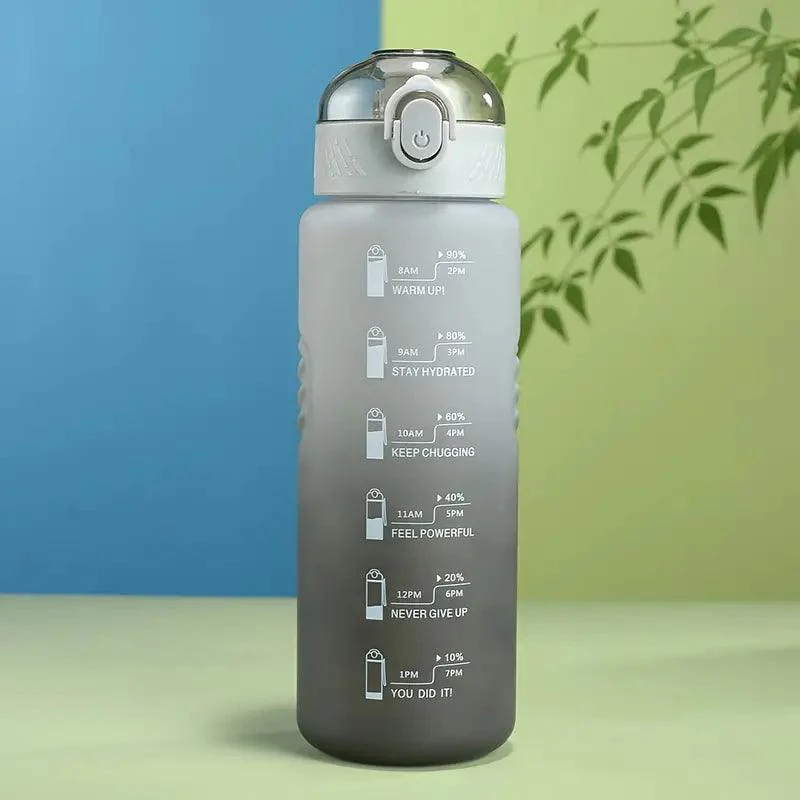 Gradient Time-Marked Tritan Water Bottle with Straw Lid - 1000ml - Image 6