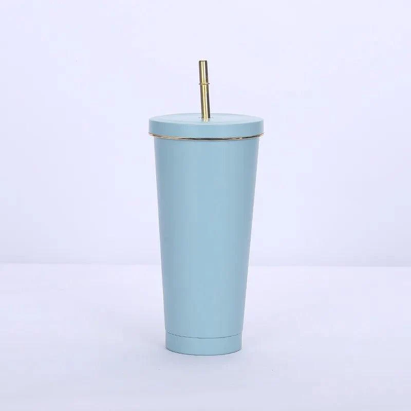 Glossy Stainless Steel Tumblers with Straw (750ml) - Image 3