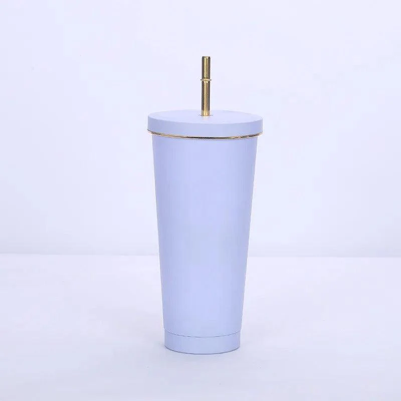 Glossy Stainless Steel Tumblers with Straw (750ml) - Image 4