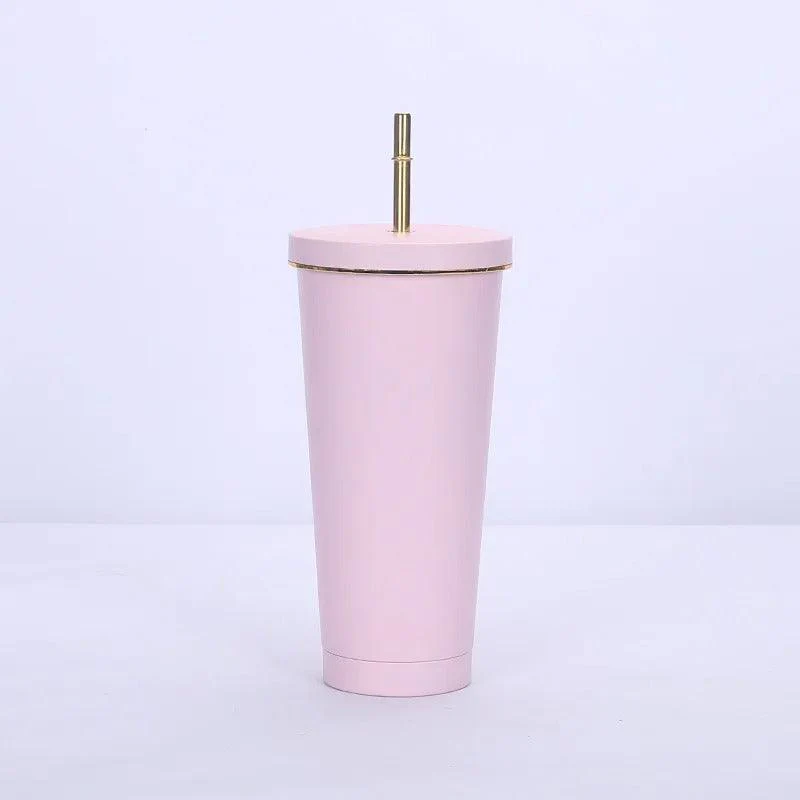 Glossy Stainless Steel Tumblers with Straw (750ml) - Image 5
