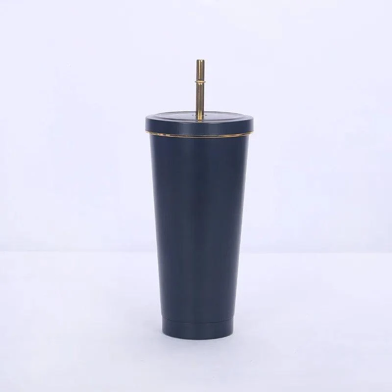 Glossy Stainless Steel Tumblers with Straw (750ml) - Image 6